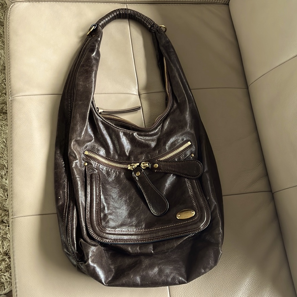 Chloe leather hobo bag brown